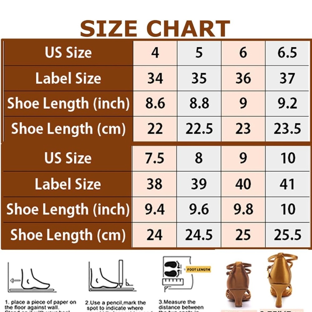 Women's Gold Heels professional Latin, dance shoes, satin salsa Sz9 - Picture 10 of 11